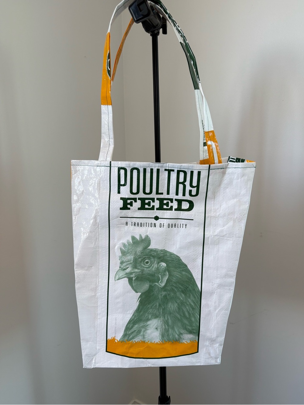 Poultry Feed Reusable Tote Bag - White/Green/Yellow